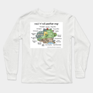 rock 'n' roll weather map Long Sleeve T-Shirt