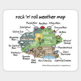 rock 'n' roll weather map Sticker