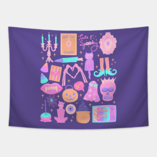Cute and Spooky Pastel Halloween Tapestry