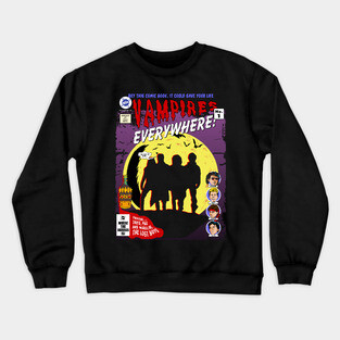 Vampires everywhere, Dwayne, David, Paul and Marko are The Lost Boys Crewneck Sweatshirt