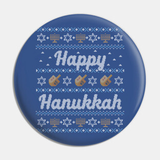Funny Ugly Hanukkah Sweater, Happy Hanukkah Pin