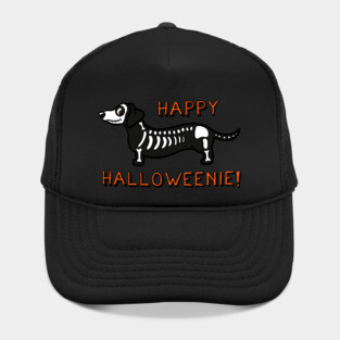 Happy Halloweenie Dachshund Skeleton Hat