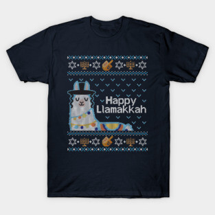 Funny Ugly Hanukkah Sweater, Llama Llamakkah T-Shirt