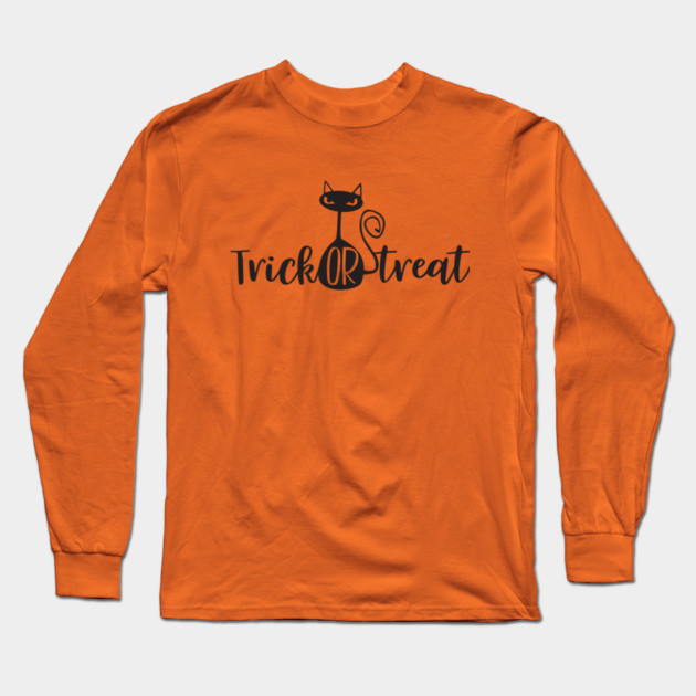 Trick or Treat Cat Long Sleeve T-Shirt by MCALTees