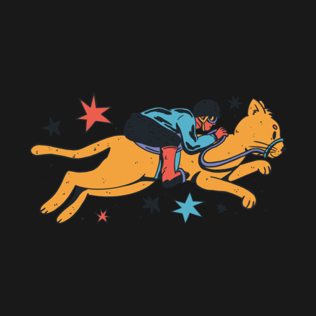 Jockey Riding A Cat by Cosmo Gazoo