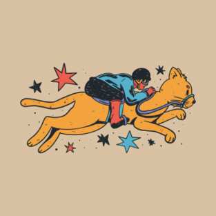 Jockey Riding A Cat T-Shirt