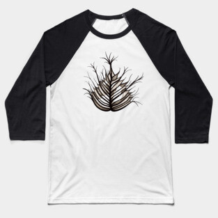 Hairy Leaf Abstract Botanical Art Baseball T-Shirt