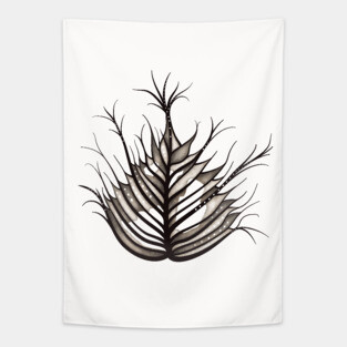 Hairy Leaf Abstract Botanical Art Tapestry