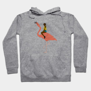 Afro Woman with Flamingo Tropical Hoodie