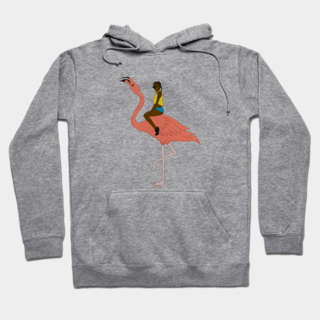 Afro Woman with Flamingo Tropical Hoodie by logiamerch