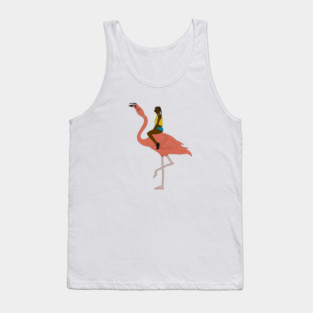 Afro Woman with Flamingo Tropical Tank Top