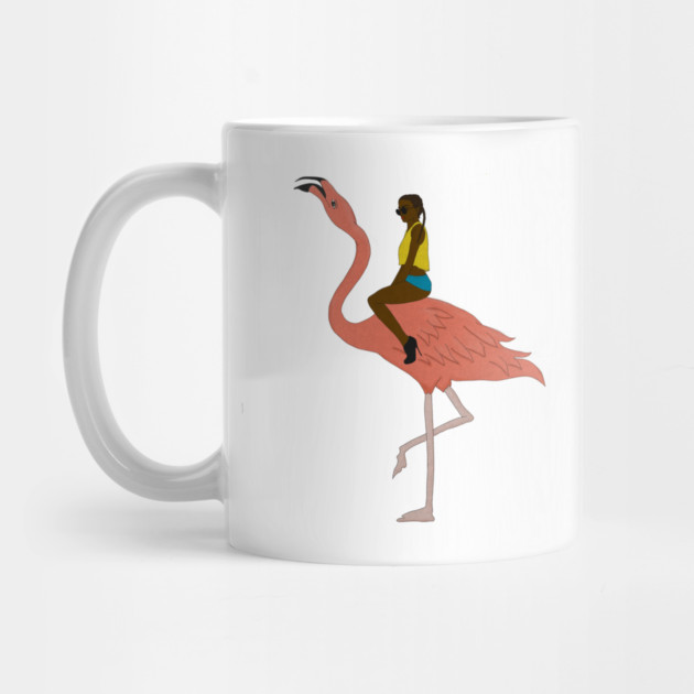 Afro Woman with Flamingo Tropical by logiamerch