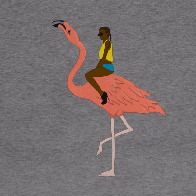 Afro Woman with Flamingo Tropical by logiamerch