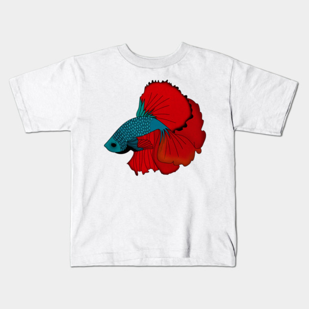 Siamese fighting fish Colorful betta fish Graphic Kids T-Shirt by logiamerch