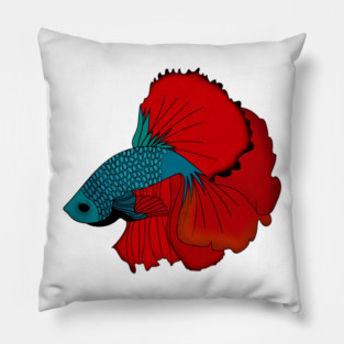 Siamese fighting fish Colorful betta fish Graphic Pillow