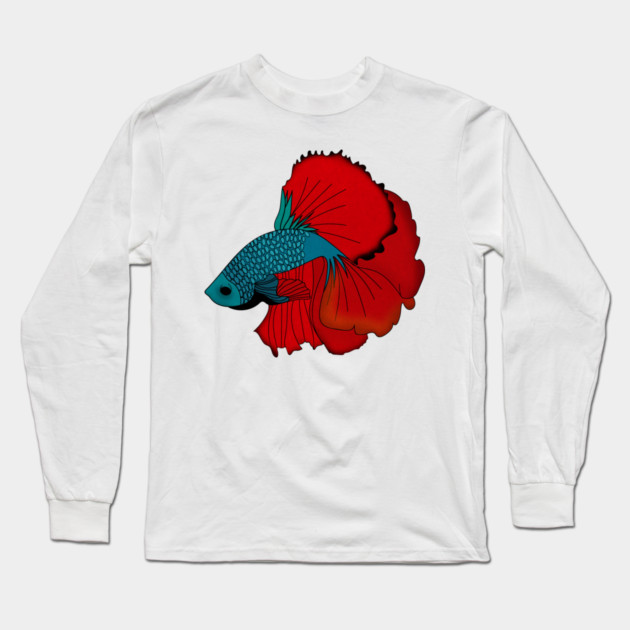 Siamese fighting fish Colorful betta fish Graphic Long Sleeve T-Shirt by logiamerch