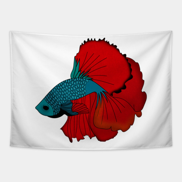Siamese fighting fish Colorful betta fish Graphic Tapestry by logiamerch