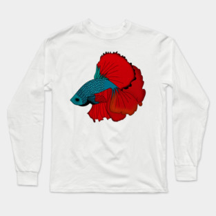 Siamese fighting fish Colorful betta fish Graphic Long Sleeve T-Shirt