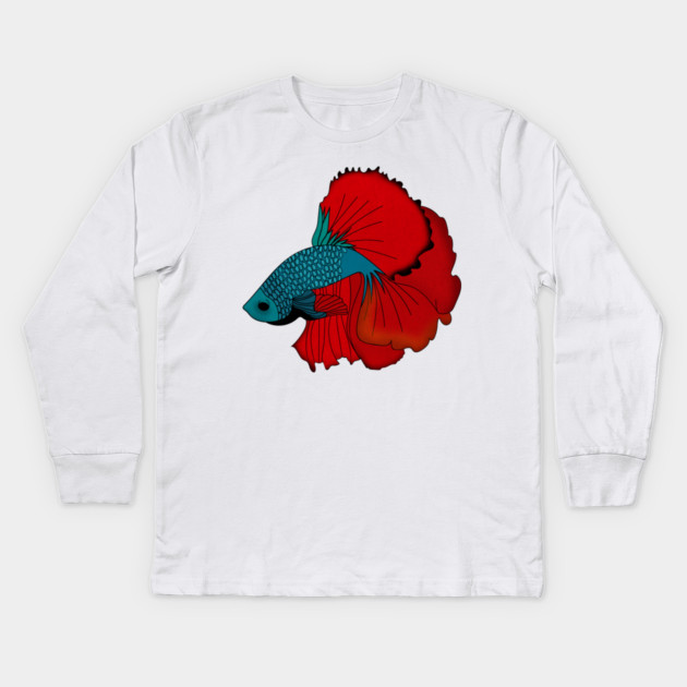 Siamese fighting fish Colorful betta fish Graphic Kids Long Sleeve T-Shirt by logiamerch