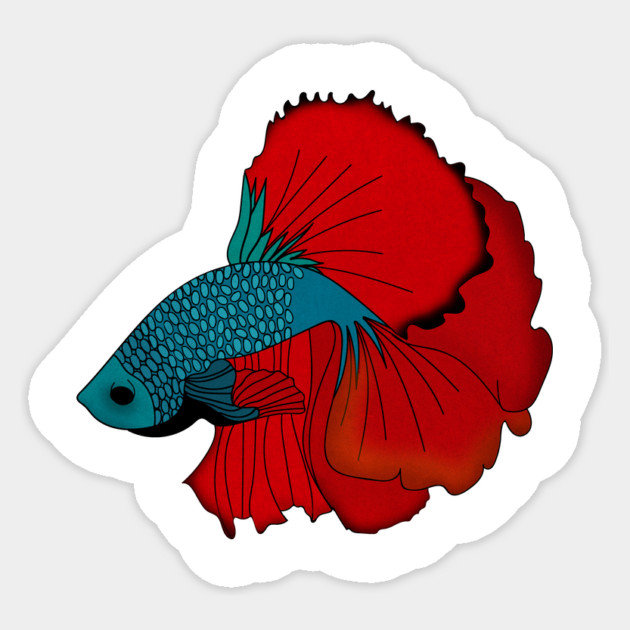 Siamese fighting fish Colorful betta fish Graphic Sticker by logiamerch