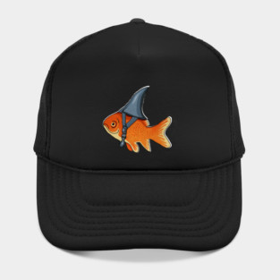 Funny Brave Goldfish Pretending to be a Shark Hat