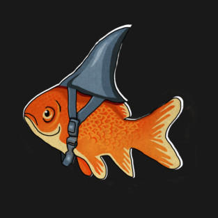 Funny Brave Goldfish Pretending to be a Shark T-Shirt