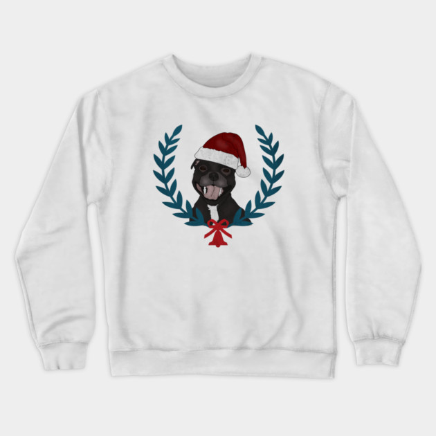 Xmas Pitbull Santa Claus Dog Lover Crewneck Sweatshirt by logiamerch