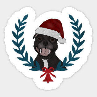 Xmas Pitbull Santa Claus Dog Lover Sticker
