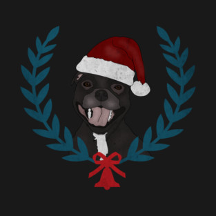 Xmas Pitbull Santa Claus Dog Lover T-Shirt