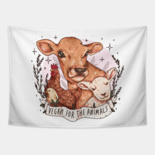 Vegan For The Animals Tapestry