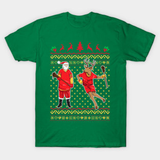 Lacrosse LaX Santa Reindeer Ugly Christmas T-Shirt