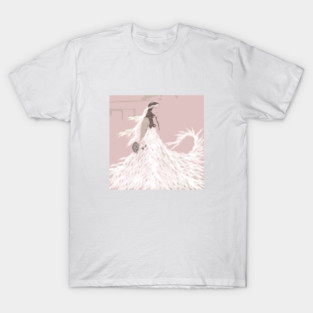 Woman,  pink, white, girl, art, acrylic, digital, graphic design, girls, women, feminist, feminism, female, fashion, flowers, bride, angel T-Shirt