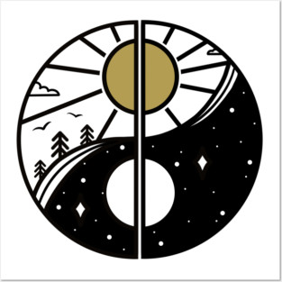 Yin Yang Night Day Posters and Art