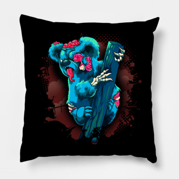 Halloween Koala Zombie Pillow by belownormal