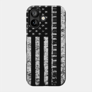 Vintage Piano Keyboard Player American Flag Distressed Phone Case