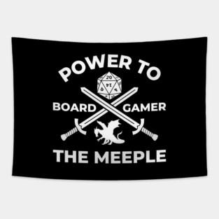 Power to the Meeple BoardGamer Fantasy Role Playing Table Top Tapestry