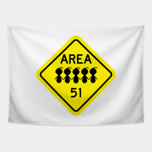 Area 51 PuPu Alien Sign Tapestry