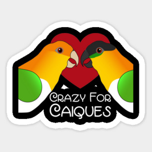 Caique Crazy Parrot Love Heart Sticker