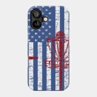Disc Golf American Flag Patriotic Disc Golf T-shirt Phone Case