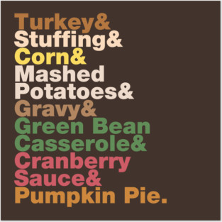 Thanksgiving Helvetica Turkey Dinner Helvetica Name List Posters and Art