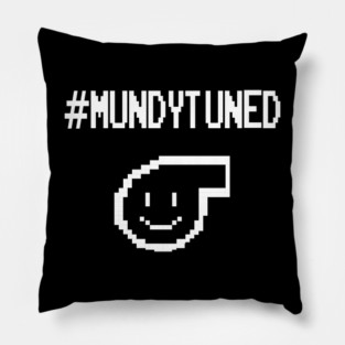 #MundyTuned Turbo White Logo Pillow