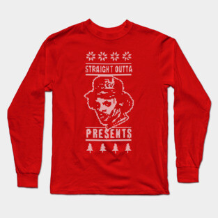 Gangsta Rapper Ugly Christmas Sweater - Straight Outta Presents Long Sleeve T-Shirt