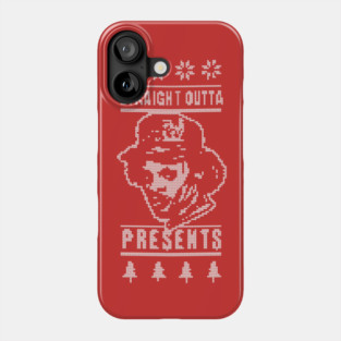Gangsta Rapper Ugly Christmas Sweater - Straight Outta Presents Phone Case
