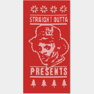 Gangsta Rapper Ugly Christmas Sweater - Straight Outta Presents Posters and Art