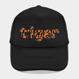 Tiger Print Typography Text Hat