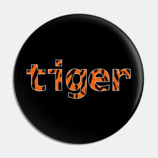Tiger Print Typography Text Pin