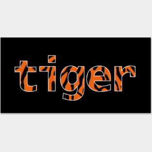 Tiger Print Typography Text Posters and Art
