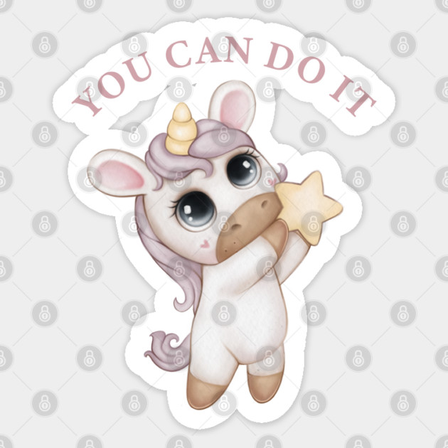 You can do it Unicorn Sticker by Prinyos