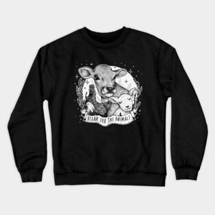 Vegan For The Animals [b&w] Crewneck Sweatshirt