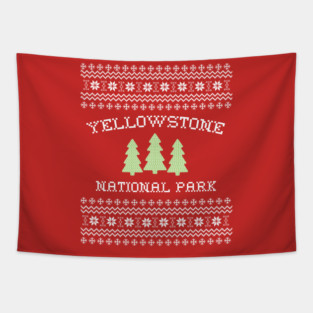 Yellowstone National Park Ugly Christmas Sweater Tapestry